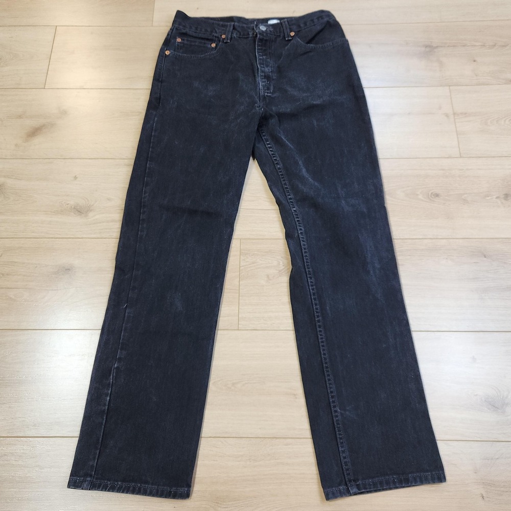 Vintage Levis 505 Jeans Mens 31x32 Black Straight Leg Denim USA Made Y2K